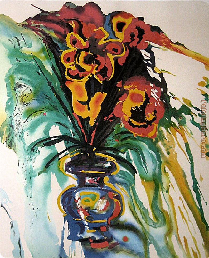 Flowers for Gala painting - Salvador Dali Flowers for Gala art painting